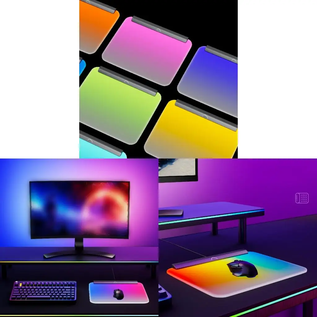 

Светодиодный игровой коврик для мыши Светодиодный коврик для мыши 7 цветов Светлый маленький коврик для мыши Нескользящая основа