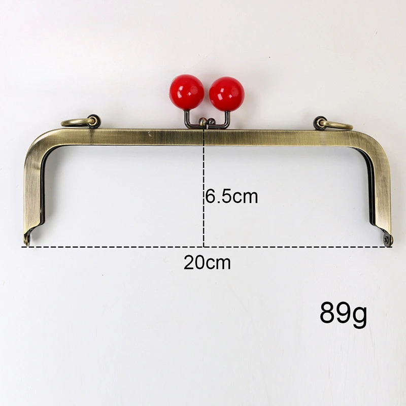 1/2Pcs 20cm Metal Pearl Head Handle Embossed Bag Kiss Clasp Handbag Frame Lock Buckle Purse Replace Handles DIY Accessories