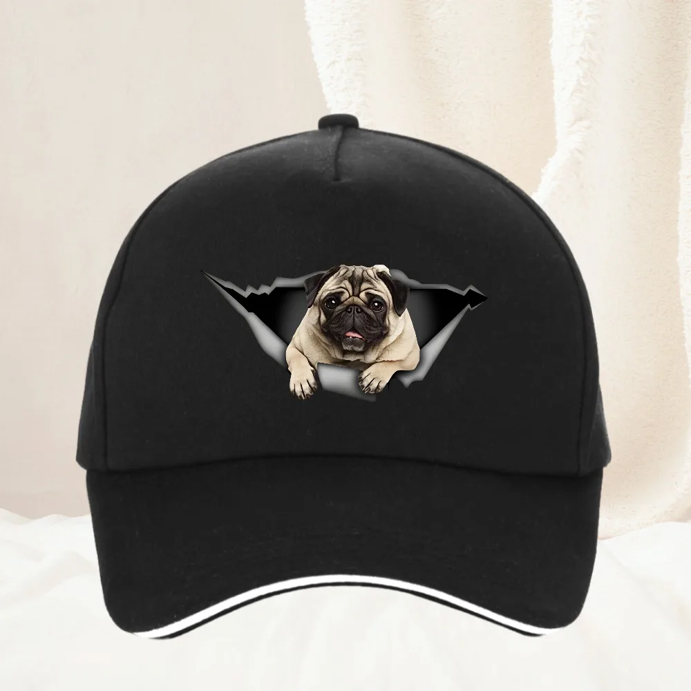 Pug Mom Dog Gorra de béisbol de mezclilla para mujer, gorra tipo camionero para mujer, gorras unisex para exteriores