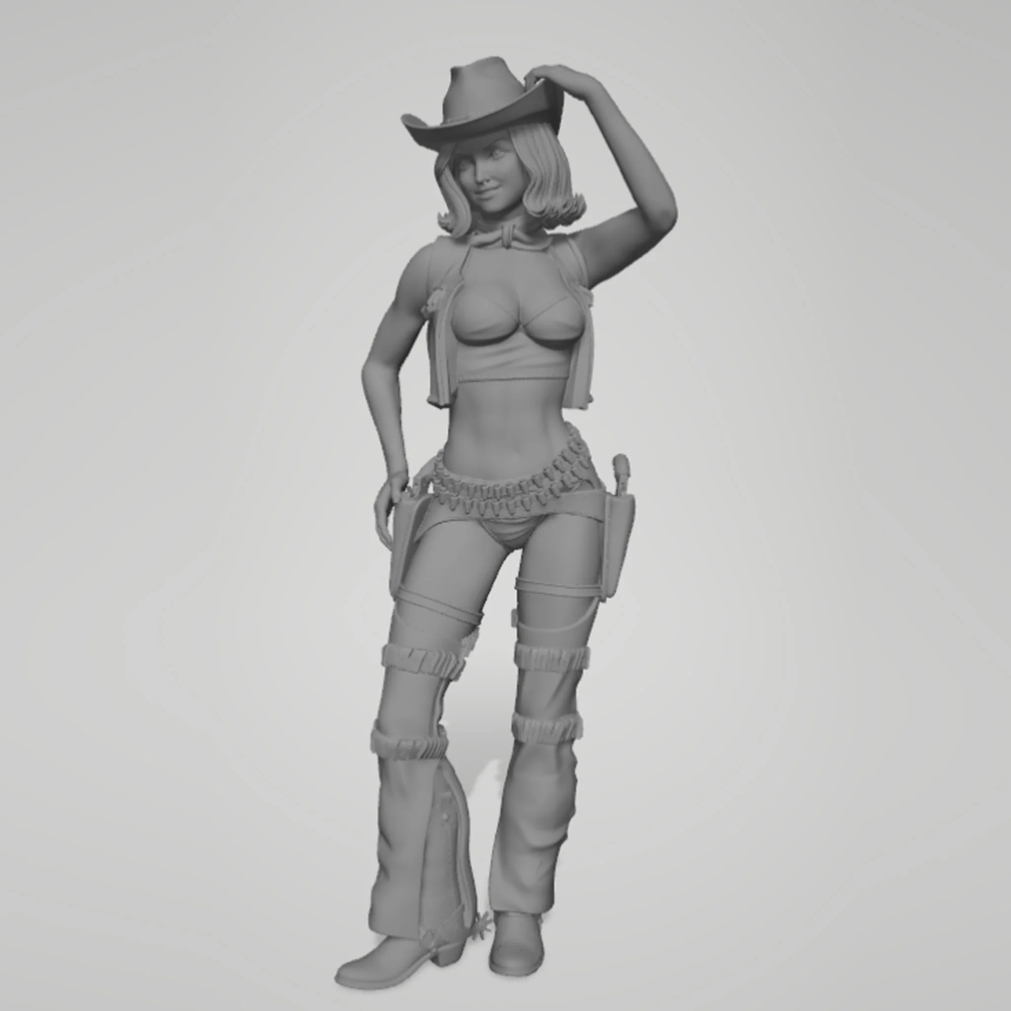 1/24 1/18 1/12 cowboy girl Unassembled 3D Printing Model Garage Kits (Requires Painting and Assembly) view 2