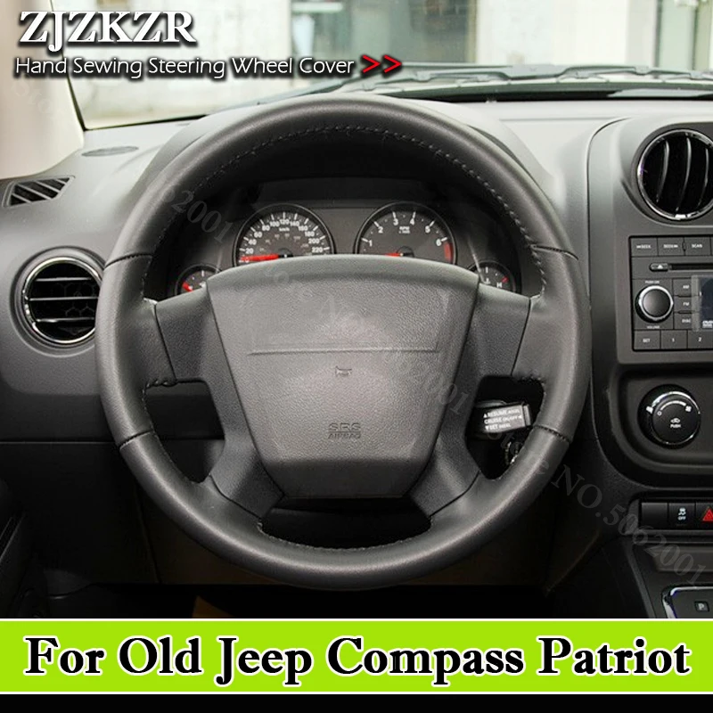 

DIY Custom Microfiber Leather Car Steering Wheel Cover For Old Jeep Compass Patriot 2006 2007 2008 2009 2010 Auto Accessory