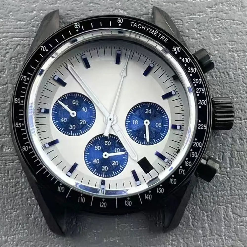 40mm watch VK63 suitable for movement case 316L stainless steel coating scratch resistant glass 5BAR waterproof quartz watch