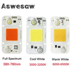 Hydroponice AC 220V 20w 30w 50w cob oświetlenie led do uprawy chip pełne spektrum 380nm-780nm dla roślina doniczkowa sadzonka rosną i kwiat