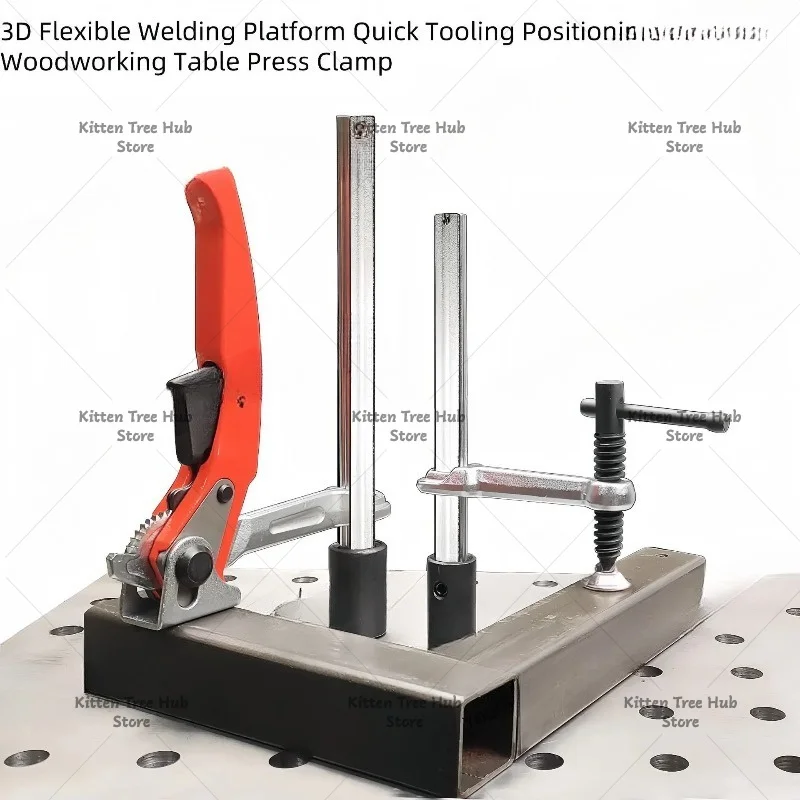 Welding platform, rapid tooling, positioning woodworking table, pressing clamp, fixing clamp, ratchet F