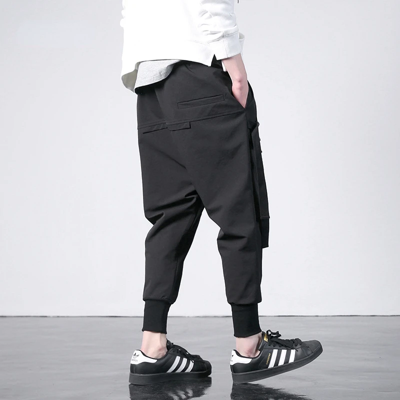 New Western  Fashion Men Korean Style Techwear Jogger Trousers Hip Hop Autumn Casual Street Male Harem Pants