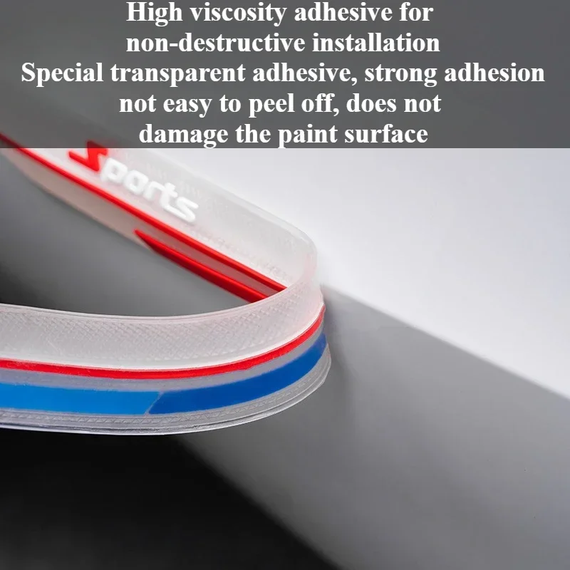 1Pc 35cm 3d Car's Front Rear Bumper Anti-Splash Anti-Collision Rubber Strip Heat-Resistant Vehicle Protect Device