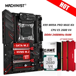 MACHINIST X99 마더보드 키트, Xeon E5 2680 V4 CPU, LGA 2011-3 DDR4 RAM, 32GB 메모리 콤보, USB 3.0 NVME M. 2 MR9A PRO 4 채널