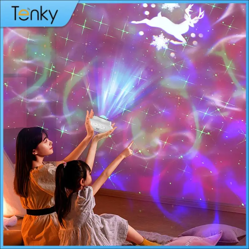 Remote Control Music Desk Atmosphere Lamp Led Night Light Projector Laser Elk Water Star Light