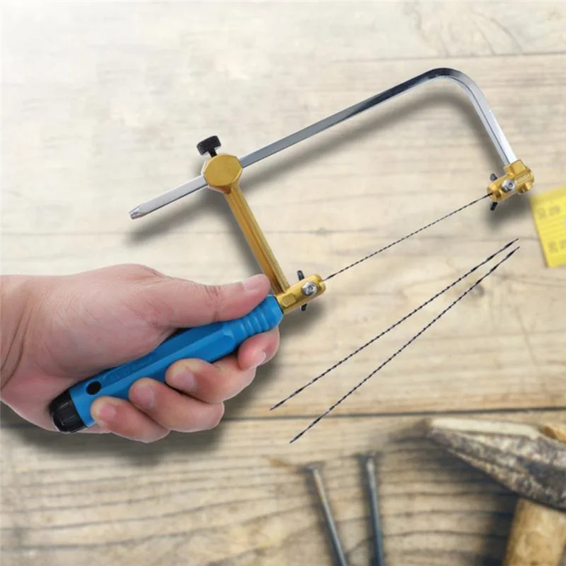 ABJO-Frame regolabile Sawbow Seghetto alternativo a forma di U per gioielli artigianali Strumento fai da te con lame a spirale