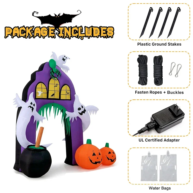 9ft  Inflatable Halloween white ghost, ghost will-o'-the-wisp, haunted house holiday party, garden decoration