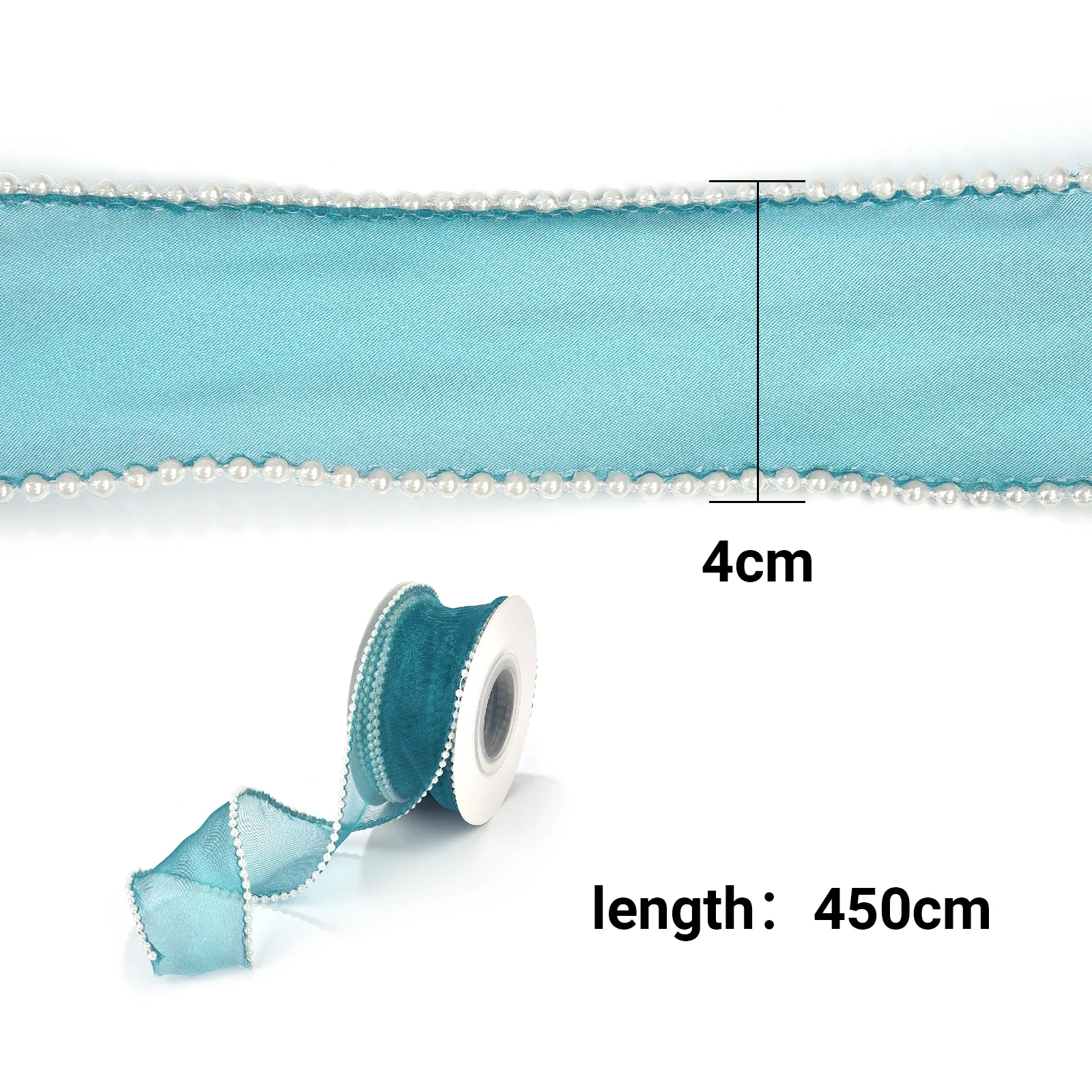 

4cmx4.5m Pearl Mesh Gauze Bow Organza Lace Trim DIY Flower Bouquet Packaging Ribbon Wedding Party Decoration Sewing DIY Supplies