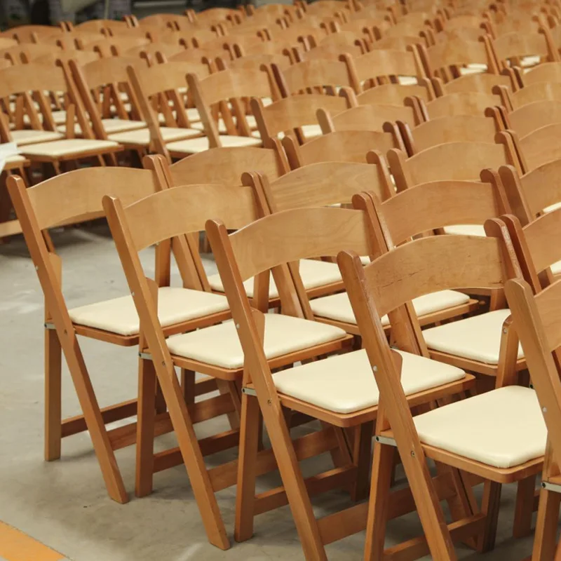 Hotel Banquet Outdoor Lawn Wedding Banquet Solid Wood Folding Chair