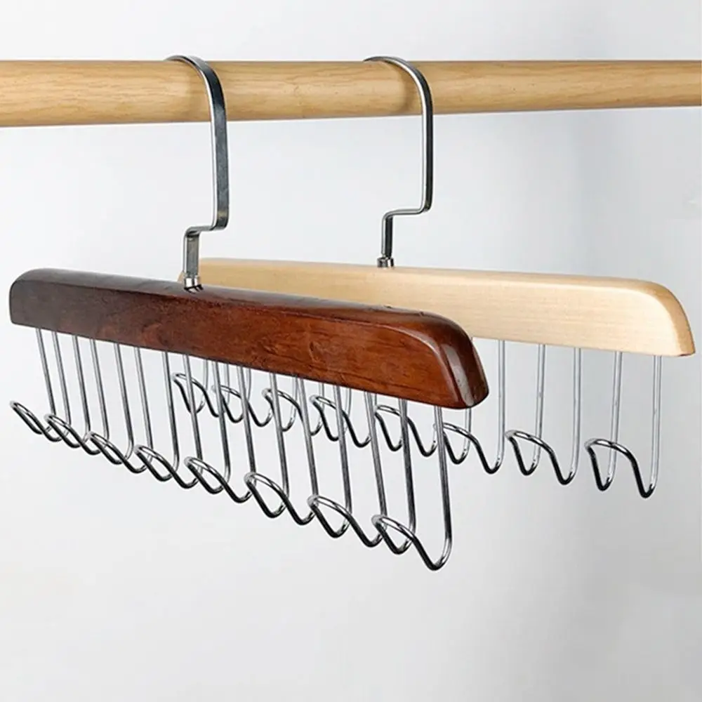 Appendiabiti per sciarpa rotante a 360 gradi appendiabiti per cintura da uomo in legno massello salvaspazio portaoggetti per gilet a tracolla