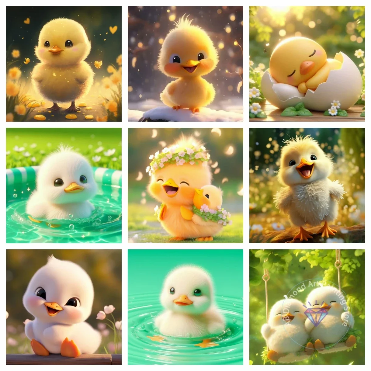 Cute Duck 5d DIY AB Diamond Painting Art Kit Brand New Mosaic Embroidery Hip Hop Animal Cross Stitch Home Decor Children Gift