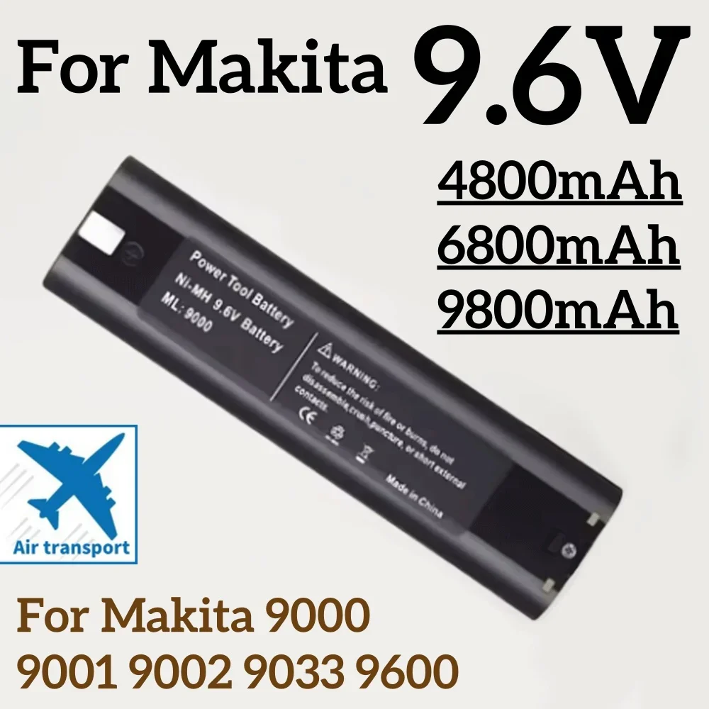 9.6V 4800mAh Ni-MH Rechargeable Replacement Battery for Makita Mak 6095D 9000 9001 9002 9033 9034 632007-4 9600 193890-9 5090D