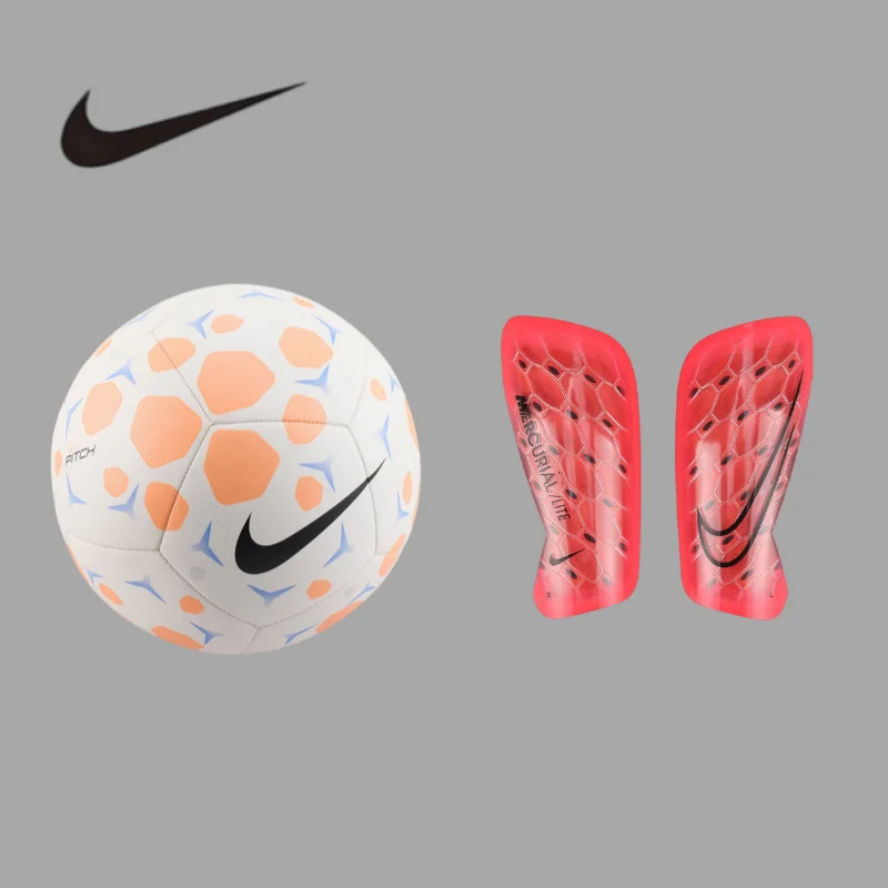 

Nike Premium Sport Pack No.5 Soccer Ball Plus M Size EVA Cushion Shin Guards SetHV6249-104+DN3611-636