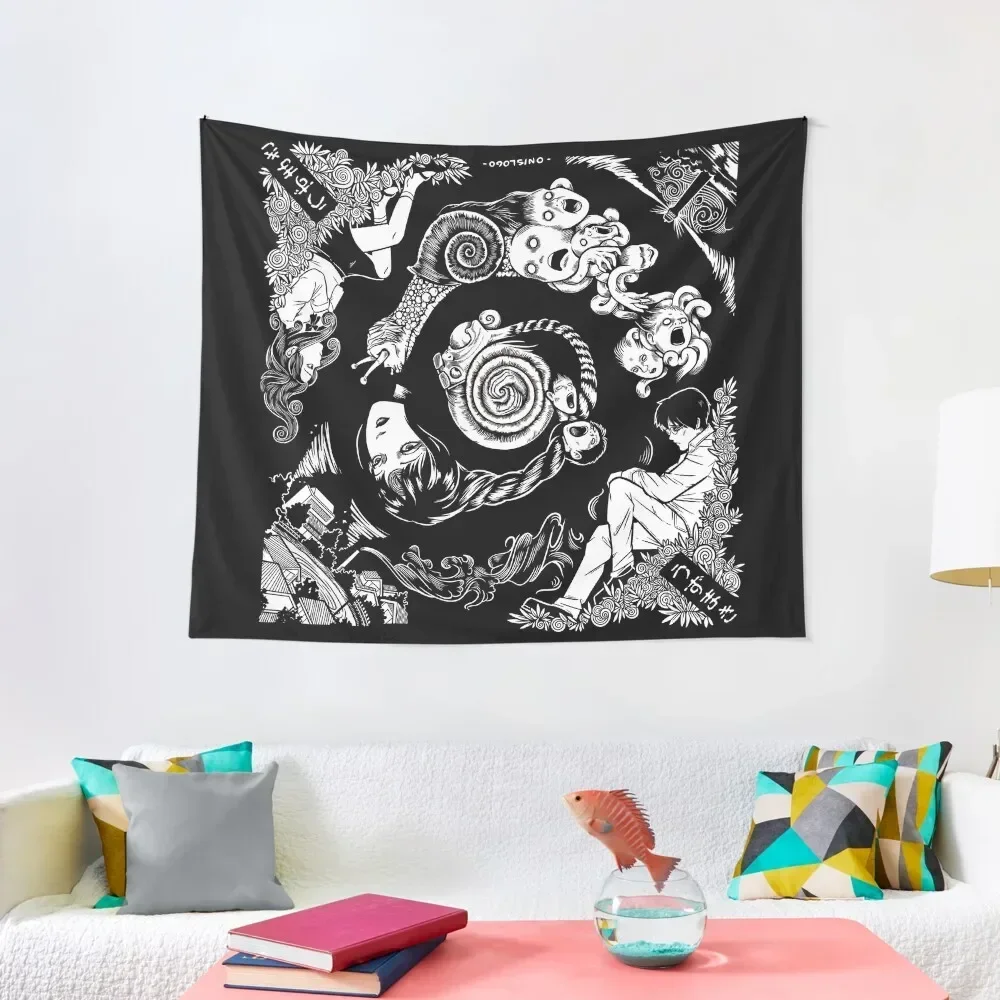 

Spiral Into Horror - Uzumaki Tapestry Wall Decoration Wall Decor Decor Home Tapete For The Wall Tapestry