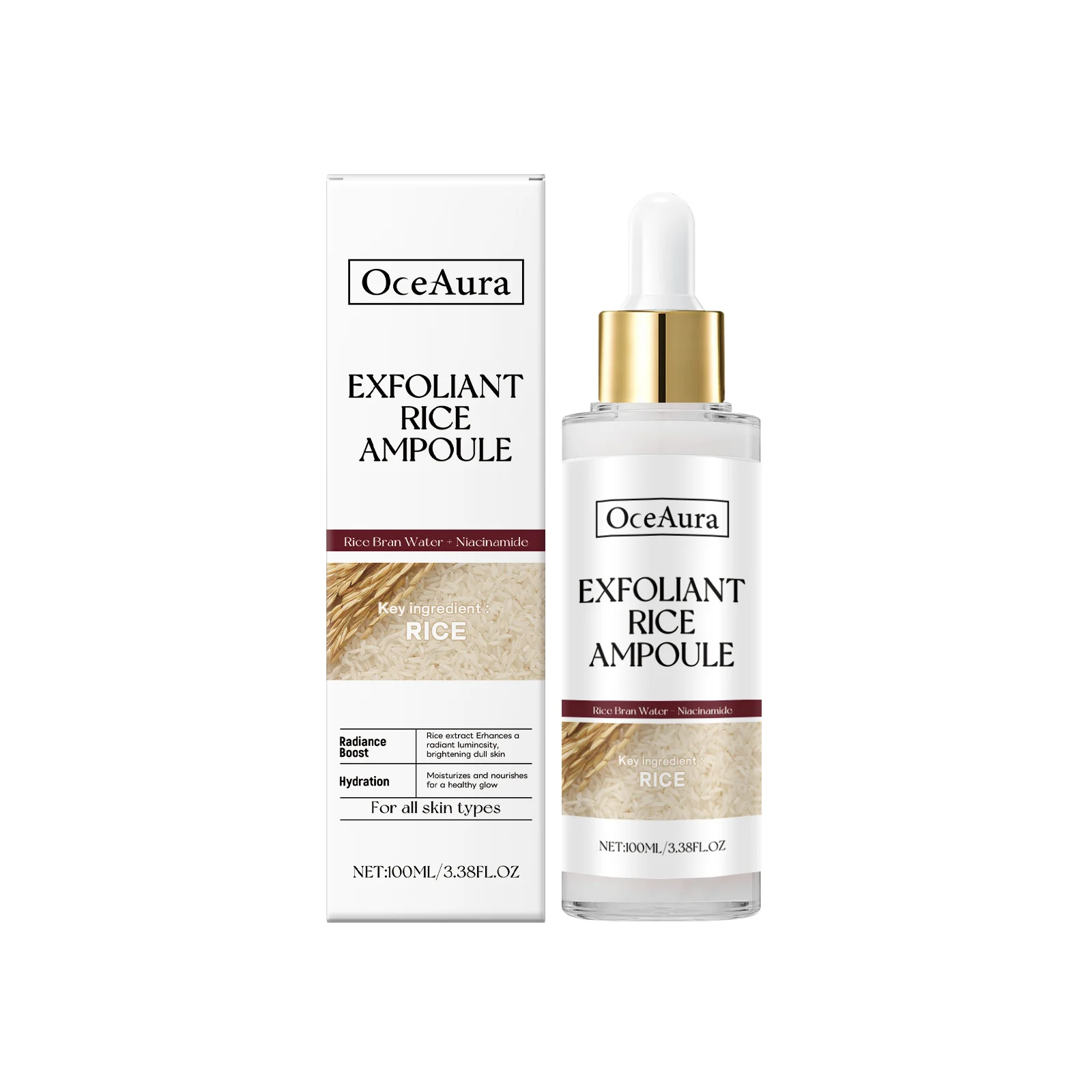 

OceAura Rice Moisturizing Exfoliator Moisturizes Hydrates Gently Exfoliates And Protects Tender Skin 2pcs