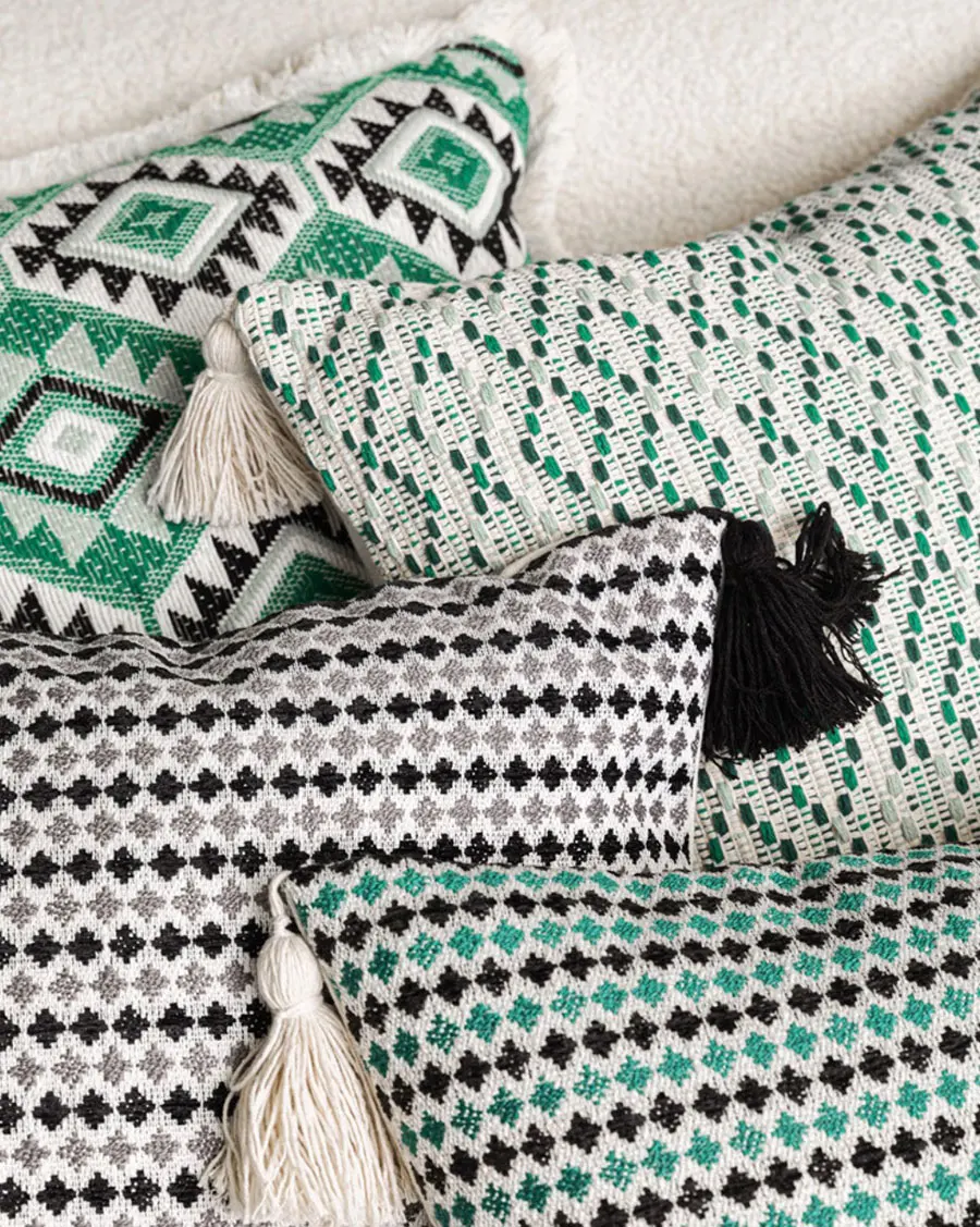 

Fashion bohemian green geometric square throw pillow/almofadas case 45 teen,luxury boho trend unusual cushion cover home decore