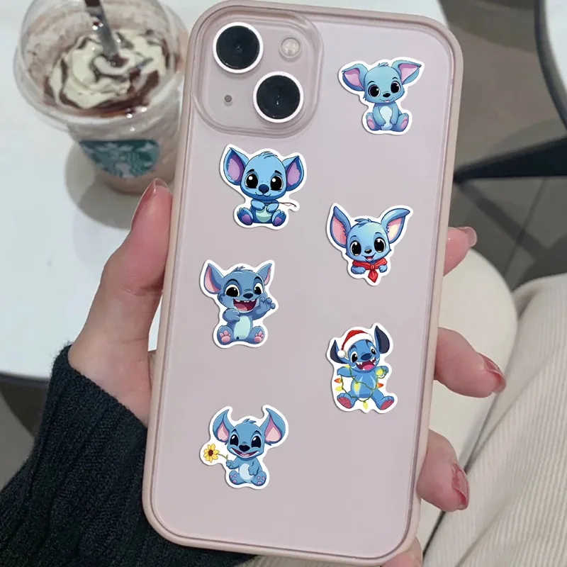 สติกเกอร์ลายการ์ตูนเอเลี่ยนสีฟ้า 50 ชิ้น สำหรับตกแต่งแก้วน้ำ กีตาร์ กระเป๋าเดินทาง DIY กันน้ำ