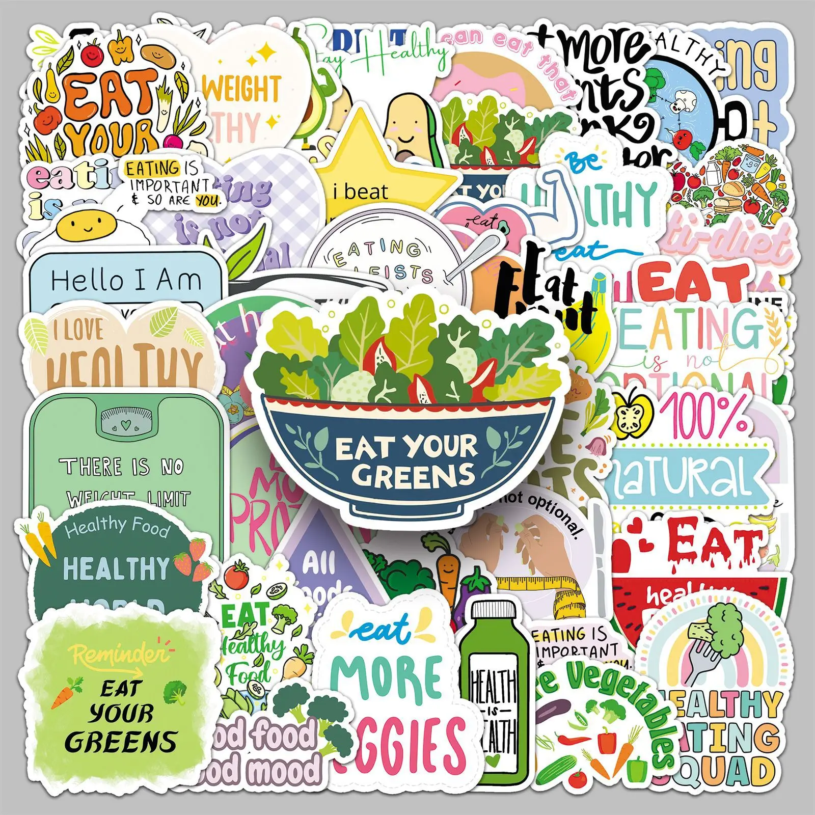 Fitness Nutrition Diet - 50PCS Healthy Food Stickers for Fitness
