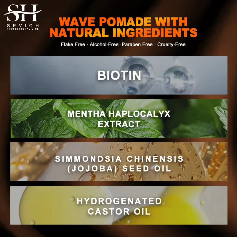 Pomada de cera estilo cabelo pomada de controle de onda natural para homens negros 360 estilo onda estilo creme de cabelo forte segurar pomada de cabelo de argila