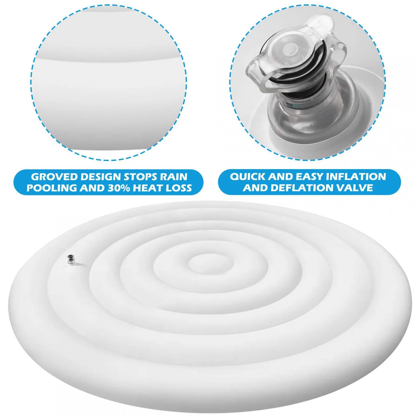 

4,5-футовая надувная крышка для гидромассажной ванны, складная энергосберегающая крышка для круглых уличных надувных гидромассажных ванн