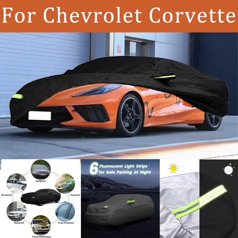 

For Chevrolet Corvette Car Cover Full Covers with Reflective Strip Dustproof UV Scratch-Resistant Sunscreen Protective cover