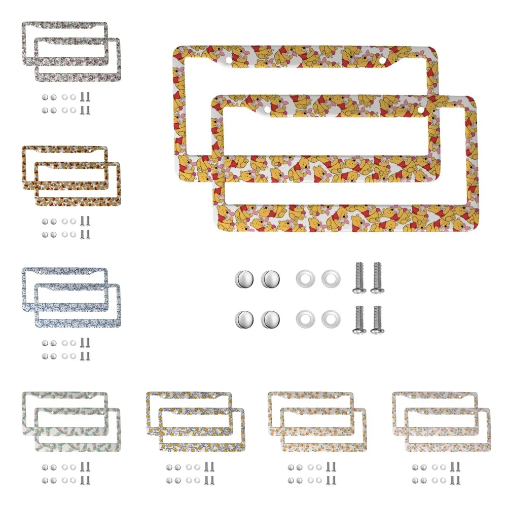 

Disney Pooh Bear American Car 12 x 6 дюймов, хромированные рамки для пластин FLicense с лазерной резкой — аксессуары для украшения автомобиля/грузовика/внедорожника