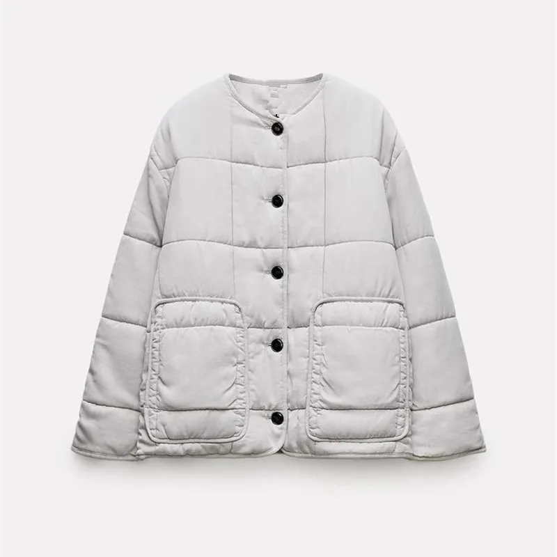 

Осень-зима, новое женское длинное свеское круглое хлопковое пальто из шелкового материала Wind, женское милое свободное хлопковое пальто