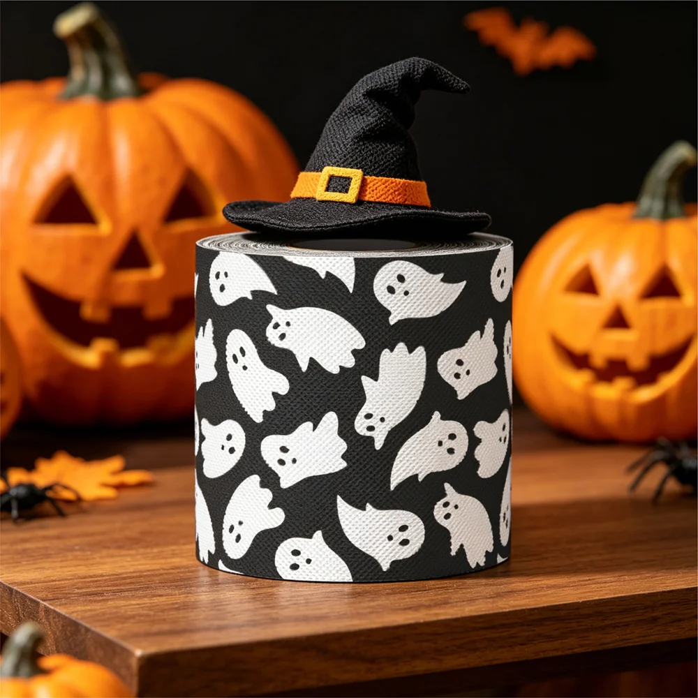 Halloween Ghost Printed Novelty Toilet Paper, High‑Quality Wood Pulp Funny Pattern Roll Paper, Spooky Bathroom Decor, Prank Gift view 6