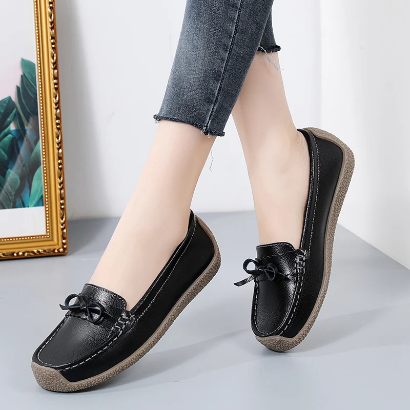 Casual sneakers women shoes new genuine leather comfortable slip-on flats female shoe woman sneaker chaussures femme