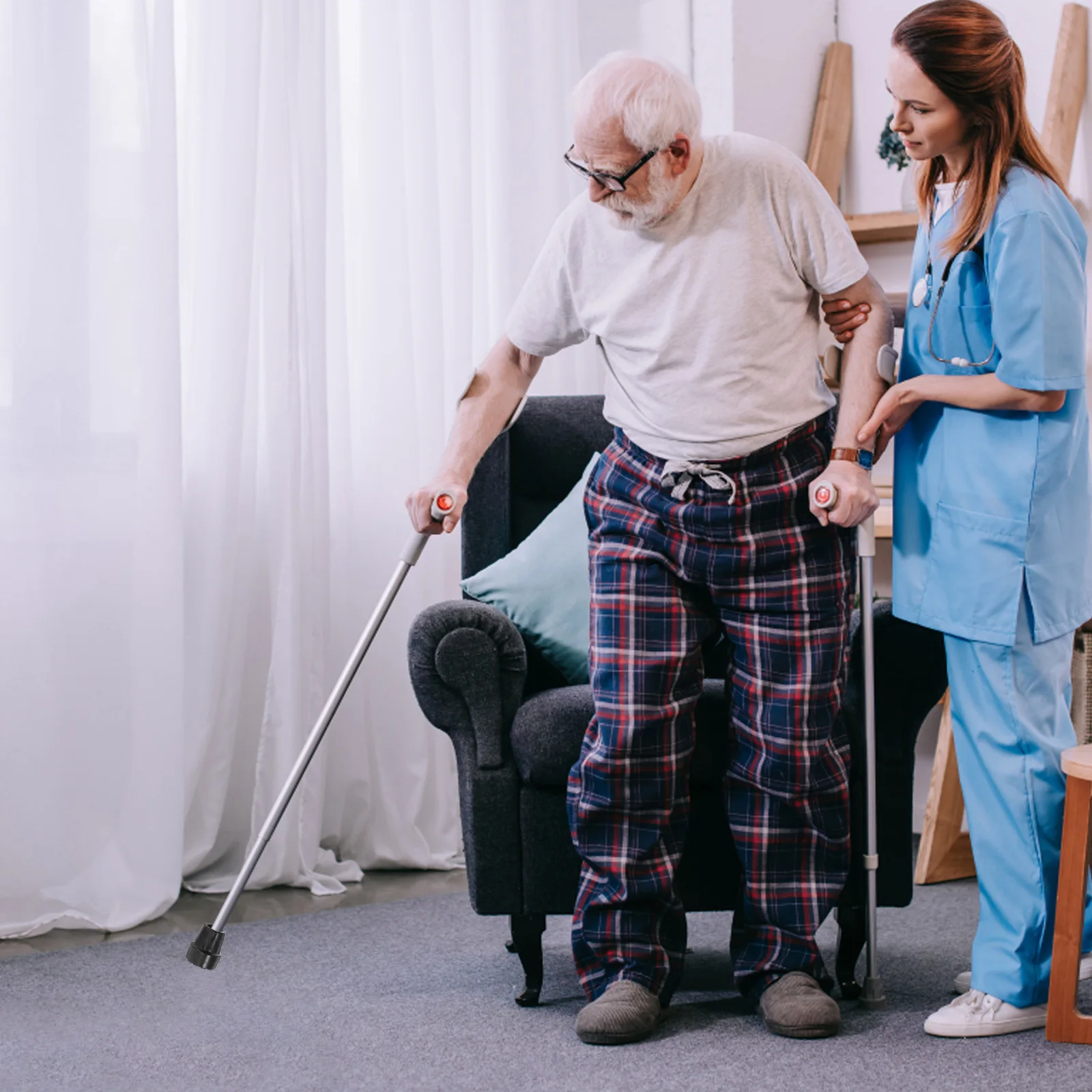 

10Pcs Non-Slip Rubber Cane Tips Heavy Duty Replacement Walking Stick Caps for Crutches Elderly Rubber Cane Tips