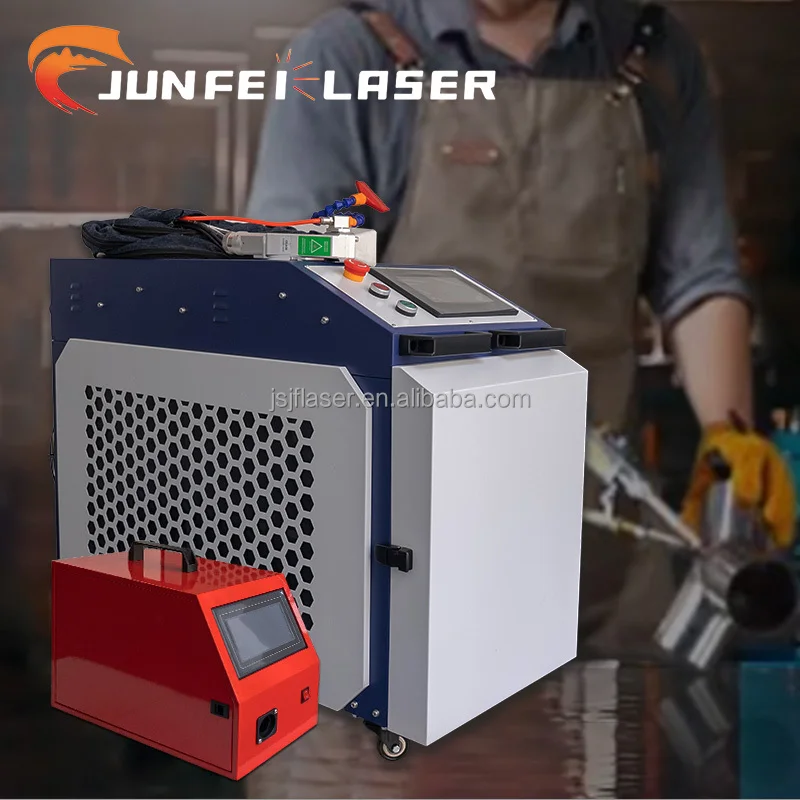 JUNFEI Laser Welding Machine 1200W 1500W 3-in-1 Air Cooled Laser Welder Handheld Gun With Auto Wire Feeder For Aluminum Copper