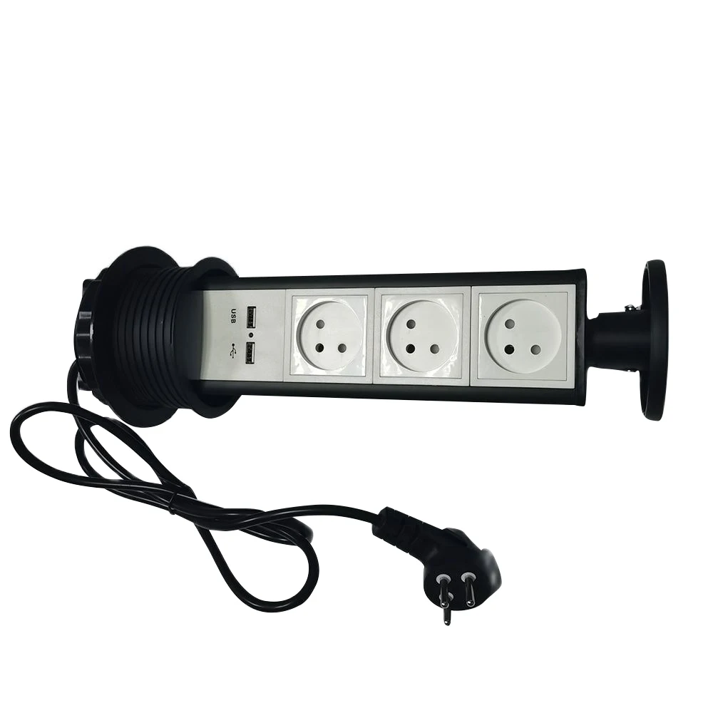 Israeli Socket / EU US AU  Plug Socket  Kitchen,Home Pull-out Socket / Hidden On Desktop / 3-bit Power Supply  USB Charging