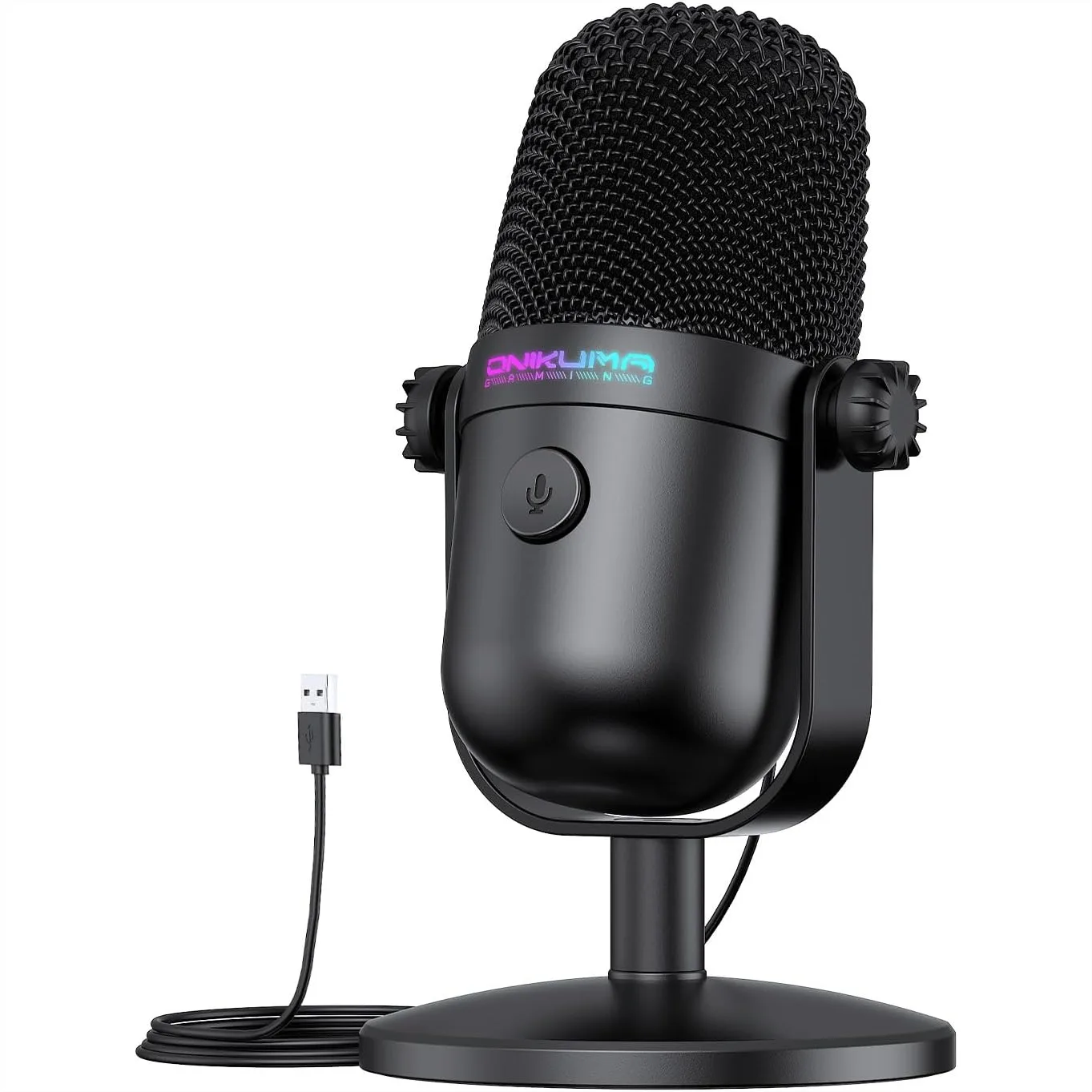 USB Gaming Microphone With Noise Cancellation And Mute Button, Condenser Mic For Streaming Recording, Ultra-Compact Design, Compatible With PC Mac PS4 PS5 Podcast YouTube Discord