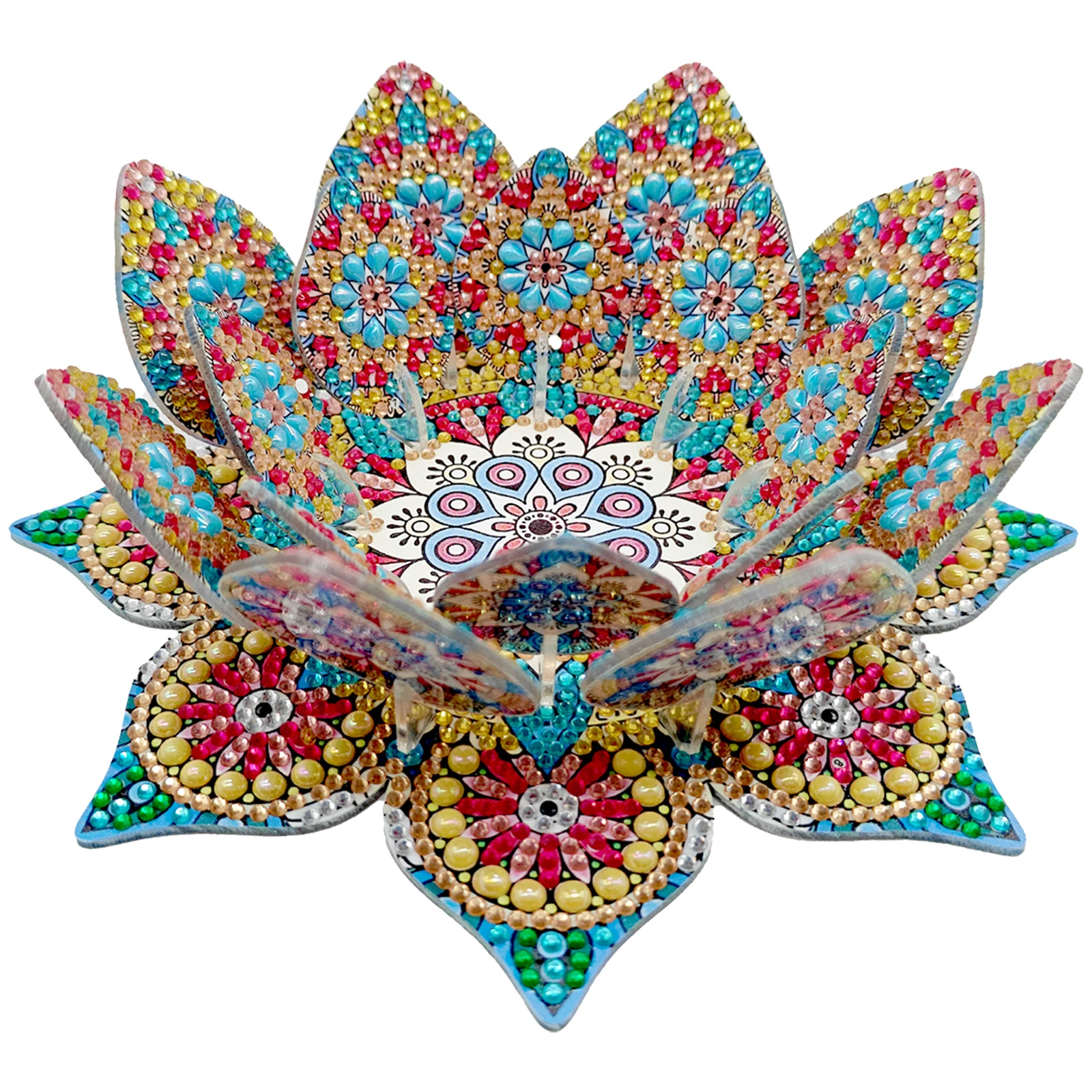 

Подсвечник в виде лотоса «сделай сам», набор алмазных настольных украшений, алмазная живопись, настольные украшения для взрослых, начинающих, декор для домашнего офиса