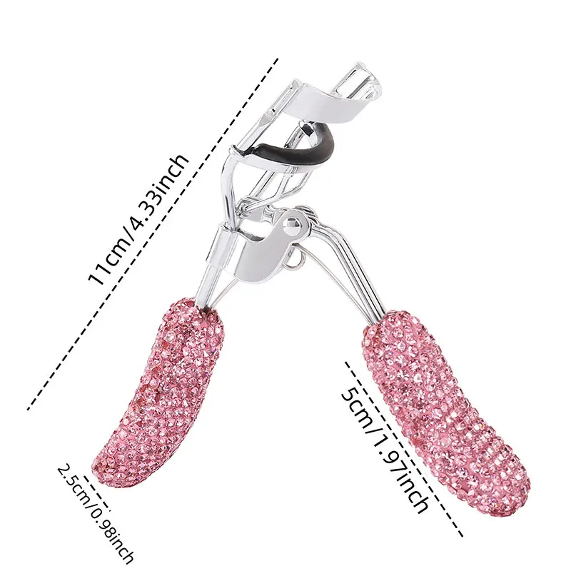 Bling Rhinestone Eyelashes Curler Tweezer Protable Colorful Curling Eye Lashes Clip Cosmetic Beauty Makeup Eyelashes Tool 1pc