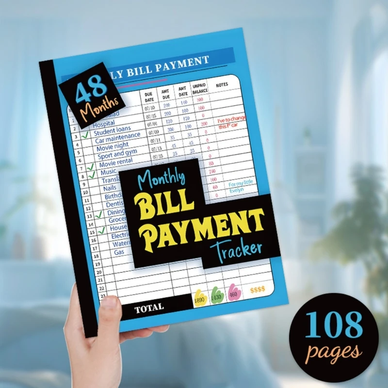  Ergonomic Bill Organizers Notebook Tear Resistant Paper Financial Planner With Dedicated Sections For Income & Expenses