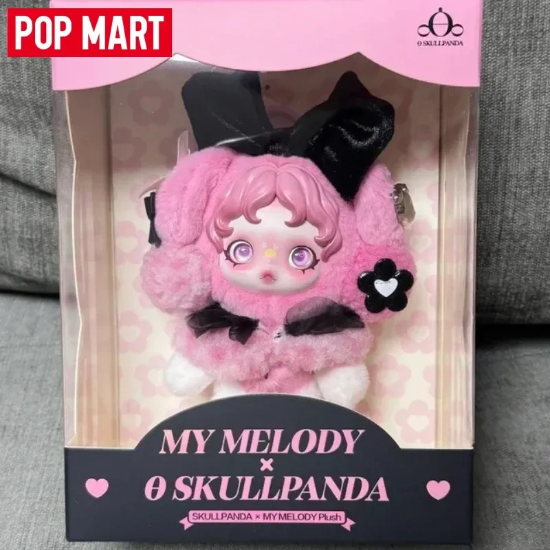

POPMART Skullpanda × My Melody & Kuromi Plush Keychain Blind Box Kawaii Hanging Doll Sanrio Collectible Desk Decor Birthday Gift