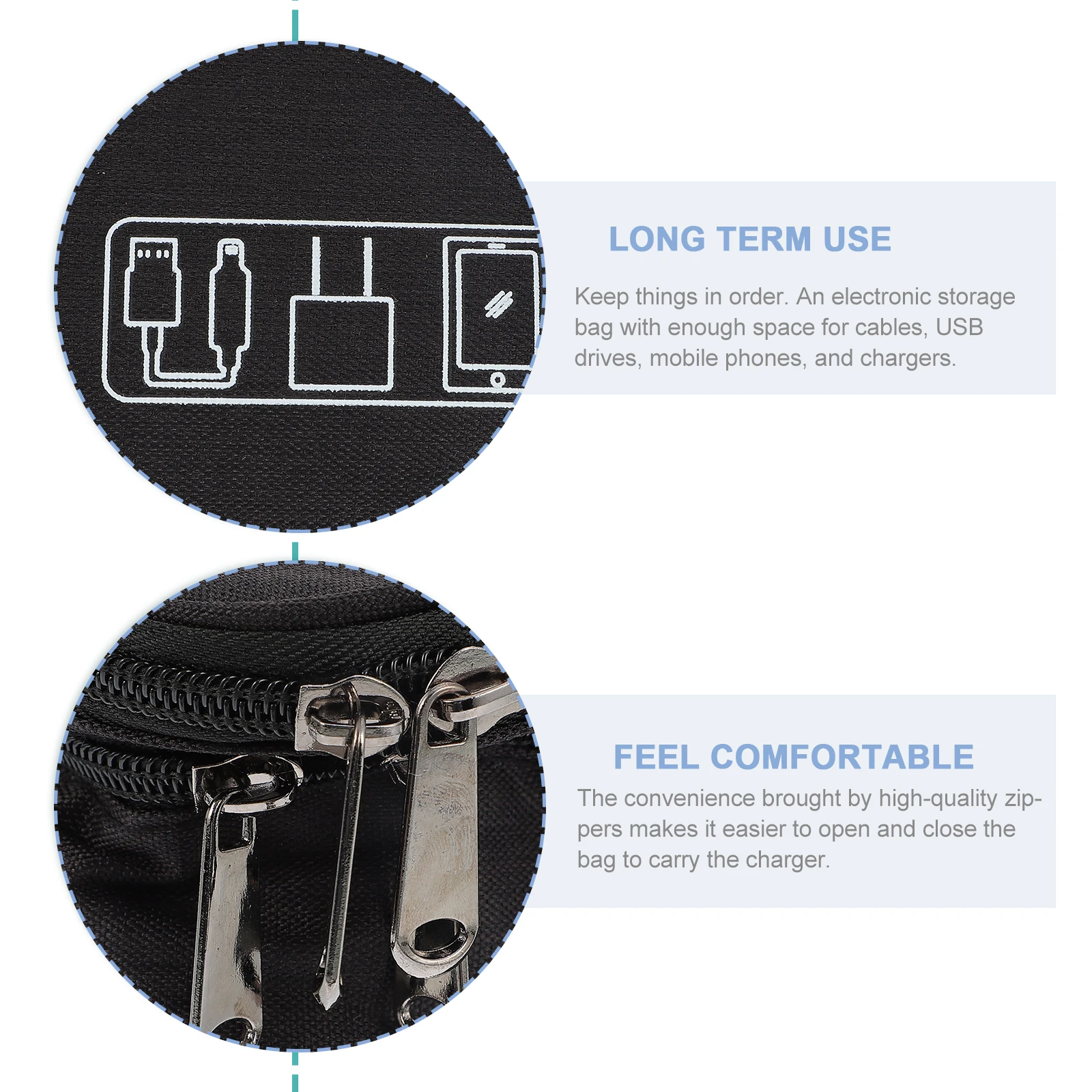 

Multipurpose Electronic Storage Bag Water Repellent Zipper Pouch For Cables Usb Phones Chargers Mesh Pocket Digital Accessories