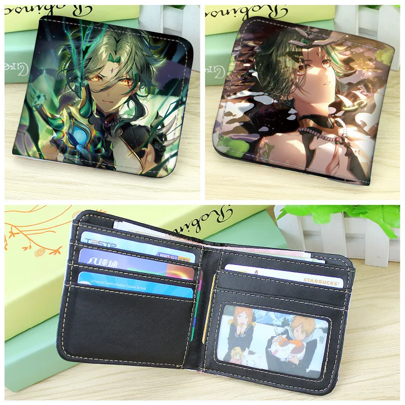 Genshin Impact Game Cartoon Pattern Cosplay Wallet, Anime Purse, Cards Bag, Gift Clutch, Hutao Kazuha, Zhongmovies, planchers amouche Coin