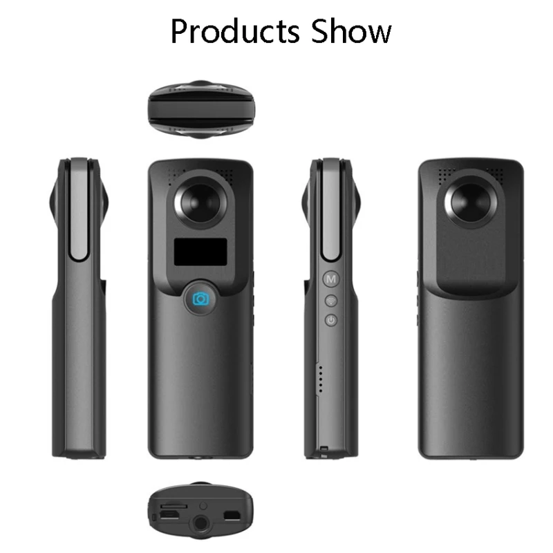 Mini 4K 220 Degree Dual Eye Fish Lens Video Camera Pocket VR Video Sport Action Panoramic Camera