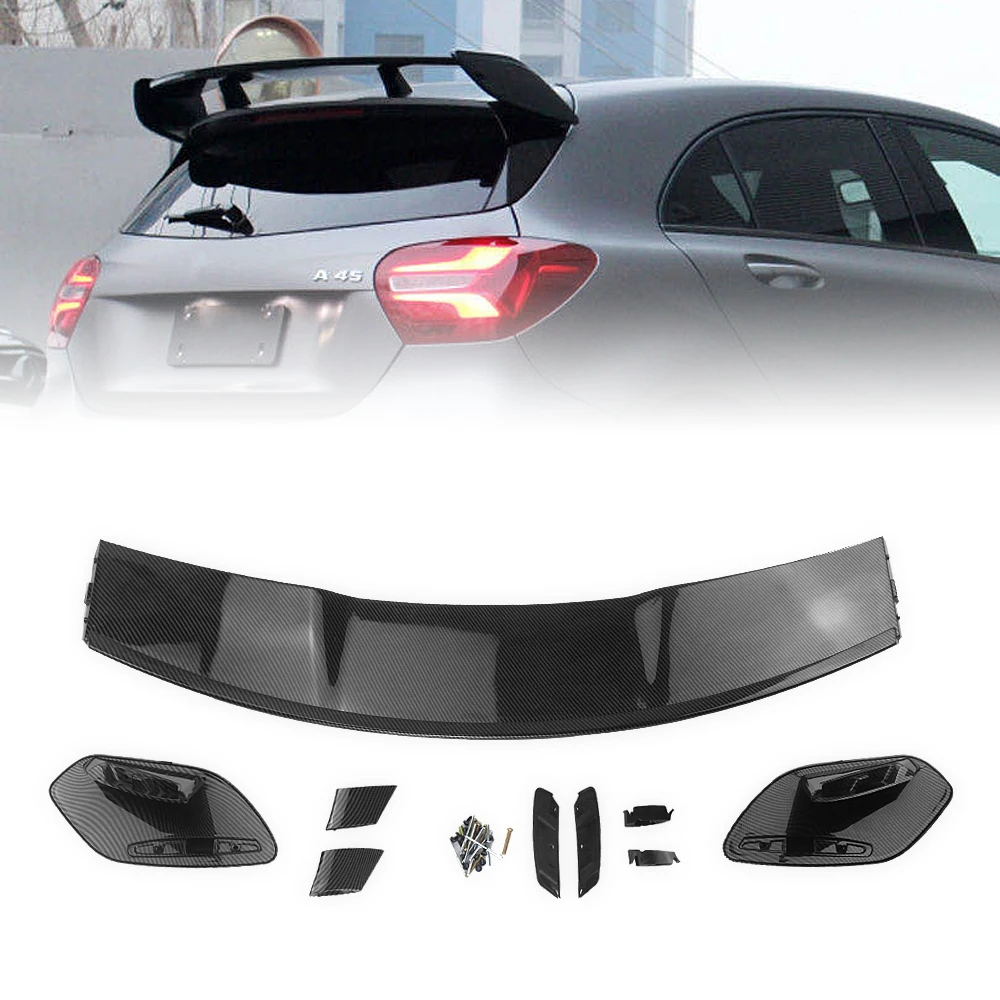 For Mercedes Benz W176 A Class A160 A180 A200 A250 A45 AMG Hatchback 2013-2018 Rear Roof Spoiler Wing Tail Gate Trunk Window Lip