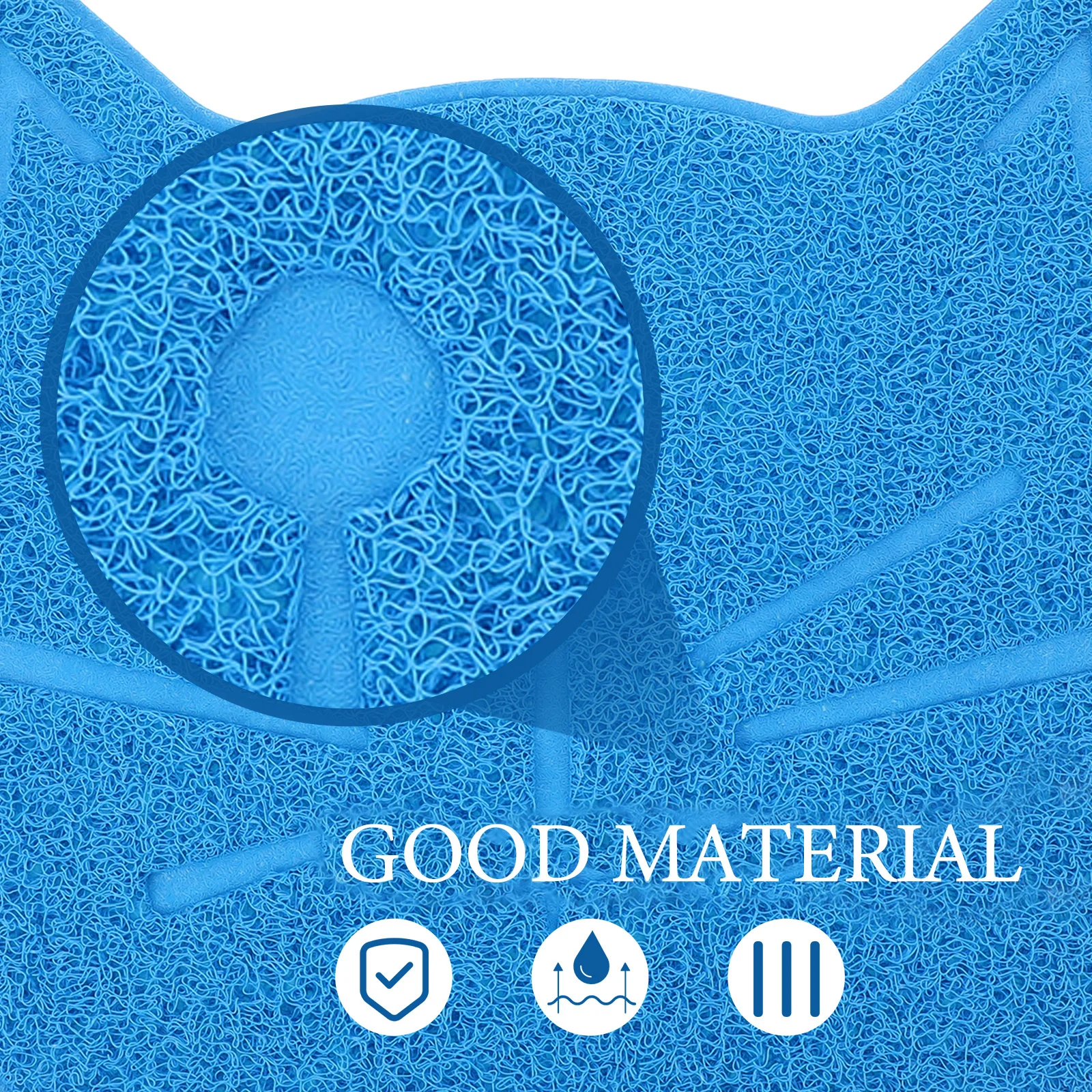 

Cat Shaped Pet Mat 38x38cm Blue PVC Non Skid Waterproof Easy Feeding Placemat Bowl Mat Home Decor Dog Accessory