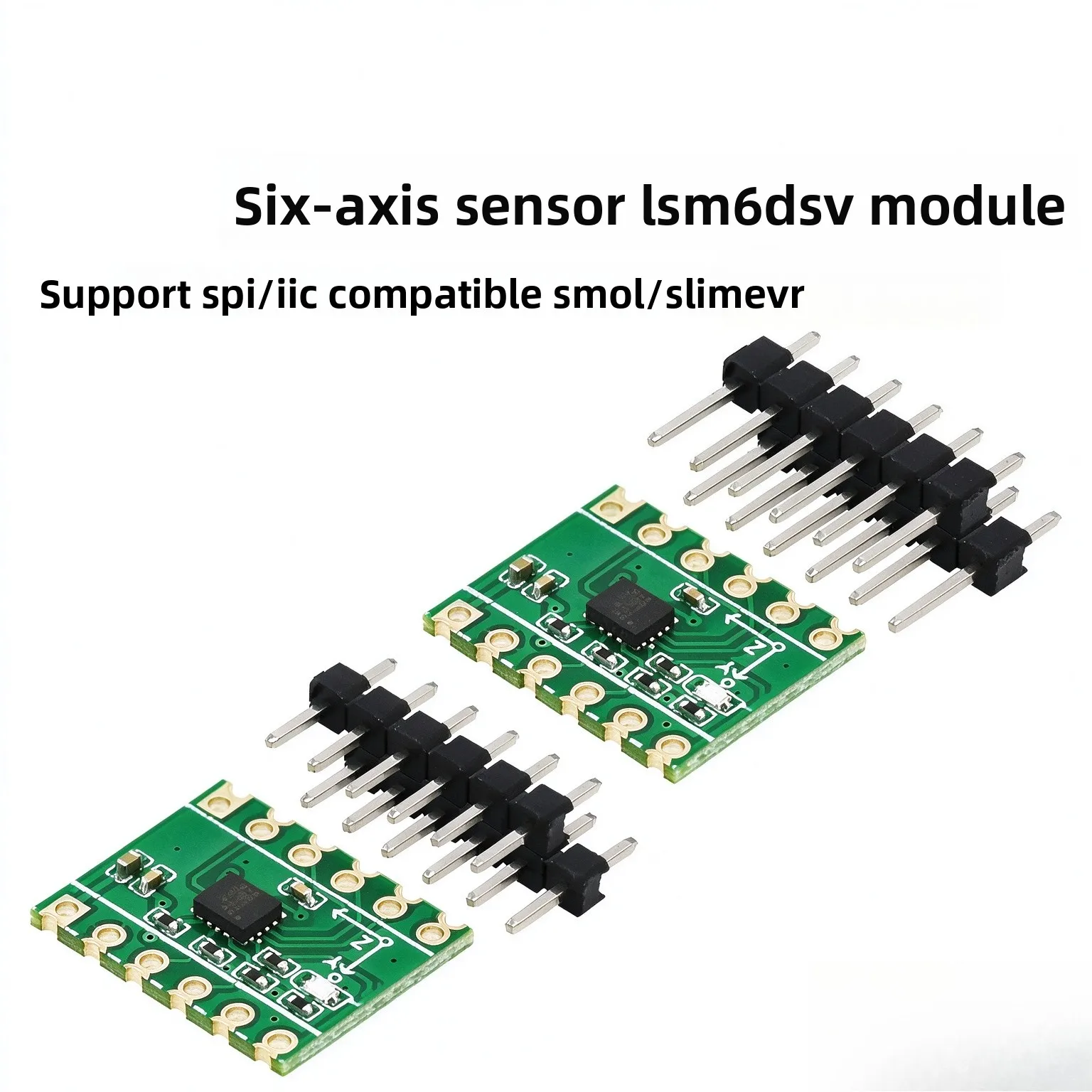 The six-axis sensor LSM6DSV module supports SPI/IIC and is compatible with Smol/SlimeVR.