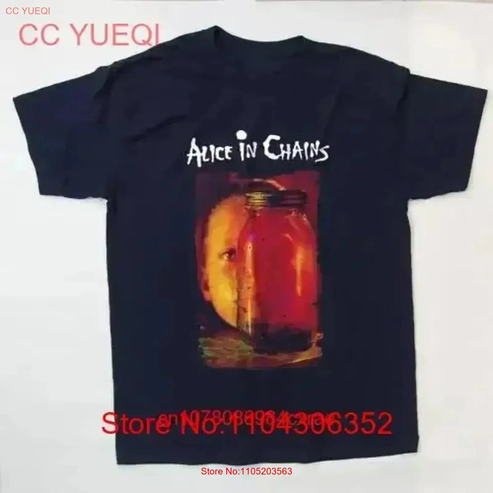 أليس في سلاسل جرة الذباب الموسيقى تي شيرت خمر غسلها الرسم امتدت مصمم الملابس تنوعا أزياء عارضة أنيقة #1