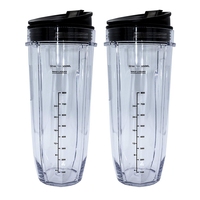 A09G-32-Ounce Cup with Sealed Lid Ninja Replacement Parts and Accessories for Nutri Ninja Auto-IQ 1000W and Dual Blender