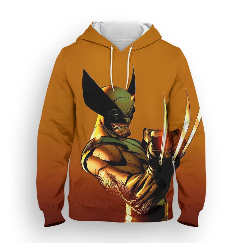 Marvel Wolverine 3D Printed Men\'s Hoodie Street Hip Hop Casual Top Outdoor Sports Fitness Fashion Men\'s Sweatshirt Sweater