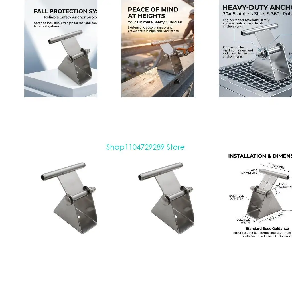 D8KE Single Roof Mount Bracket with Pin-Joint Support Structure for Roof Use
